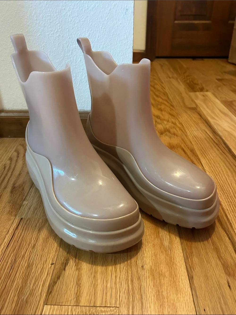 Melissa Women's Beige Jelly Platform Chelsea Boot